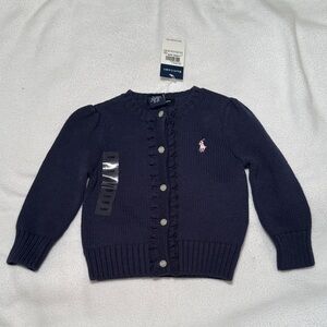 Ralph Lauren Navy Blue Kids Cardigan, 12 Months NWT